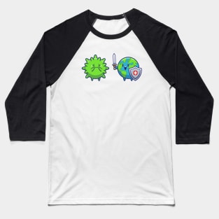 World Fighting Corona Virus Cartoon (2) Baseball T-Shirt